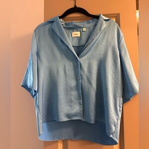Aritizia Wilfred Sky Blue Blouse